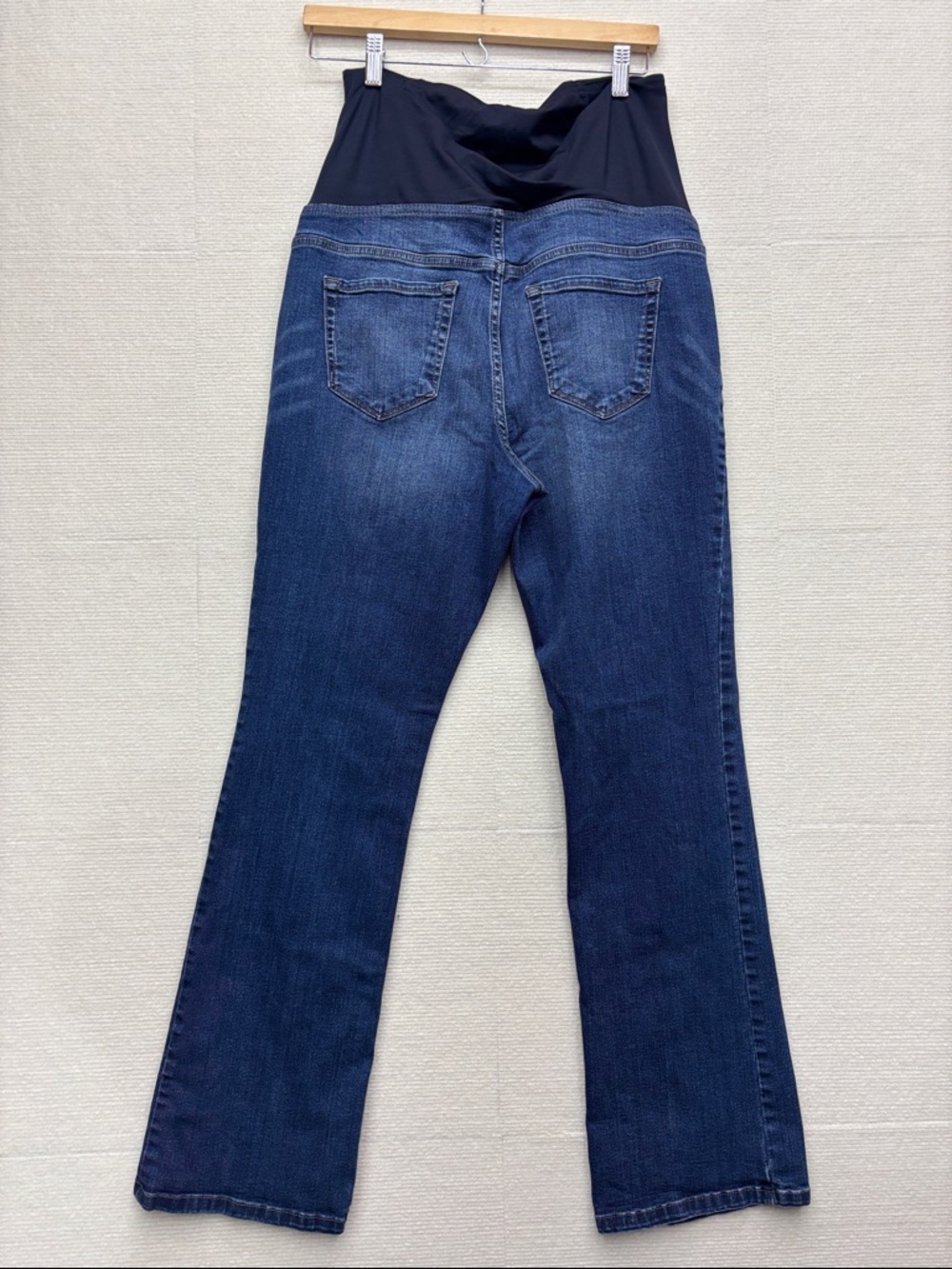 Isabel | Maternity Dark Blue Denim Jeans with Black Stretch Waistband 12 31R 31 - Picture 2 of 7